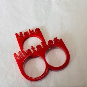 Red Punk Acrylic Stacked Rings